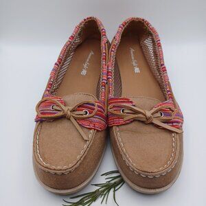 American Eagle Mesh and Faux Leather Boat Shoes